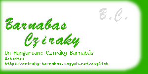 barnabas cziraky business card