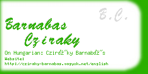 barnabas cziraky business card